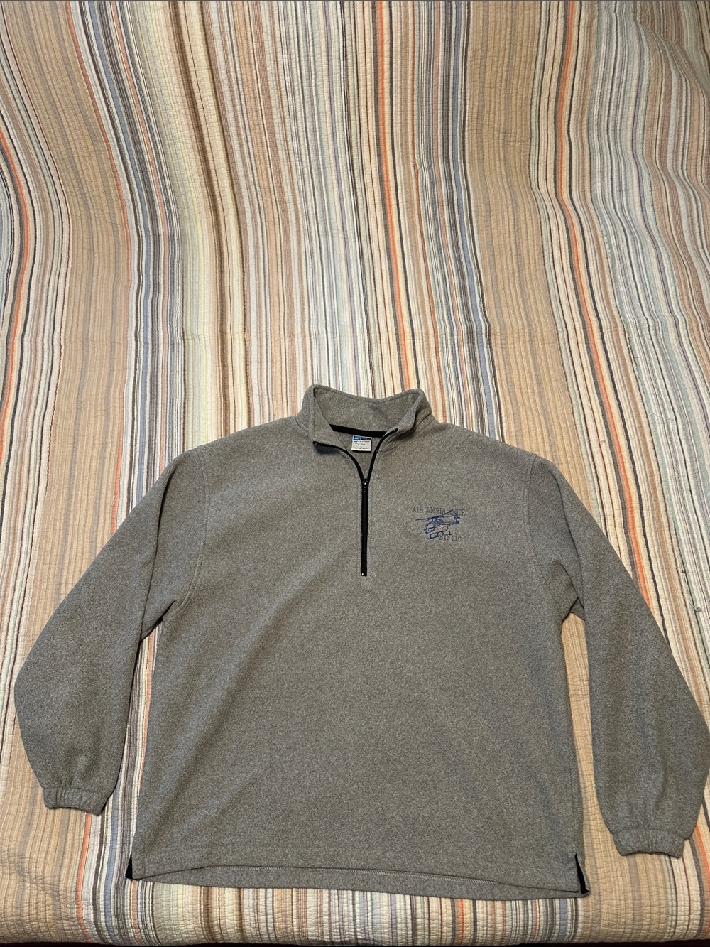Port and Company Men's Grey fleece Quarter-Zip Pullover